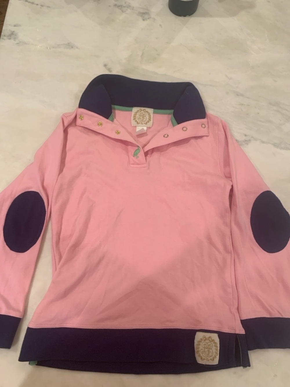 The Beaufort Bonnet Company Pink Polo with Navy and Mint Trim